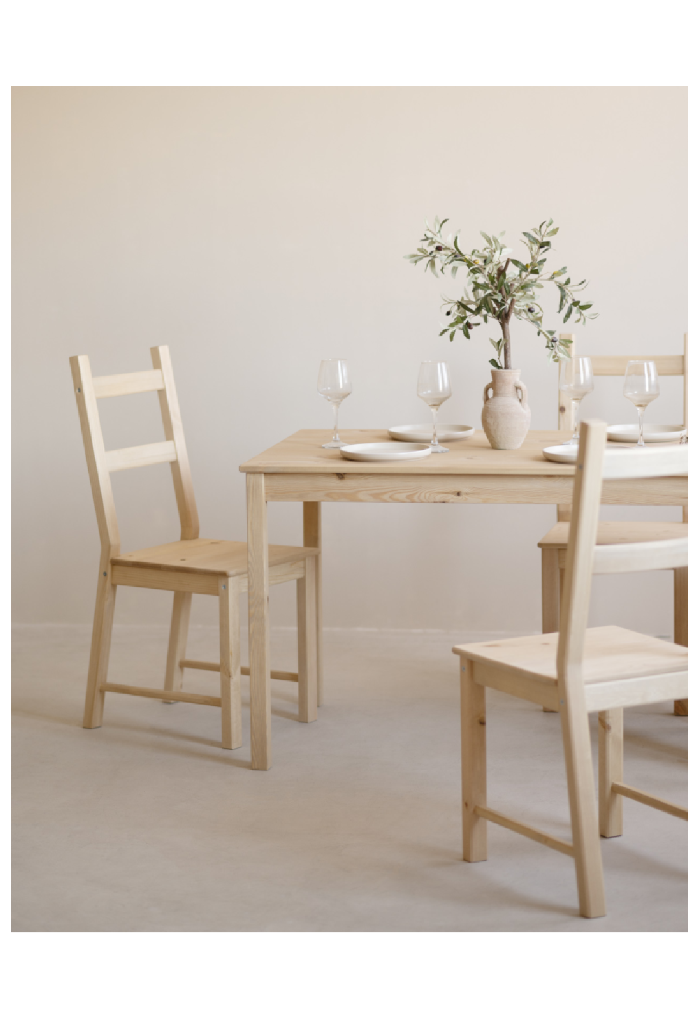 Pine Wood Dining Chair Set (4) | Decowood Lucia | Oroa.com