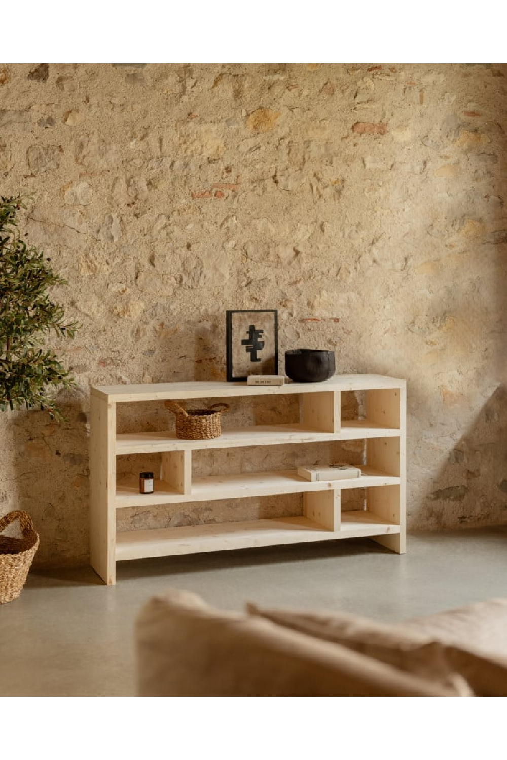 Solid Wood Low Bookshelf | Decowood Rose | OROA.com