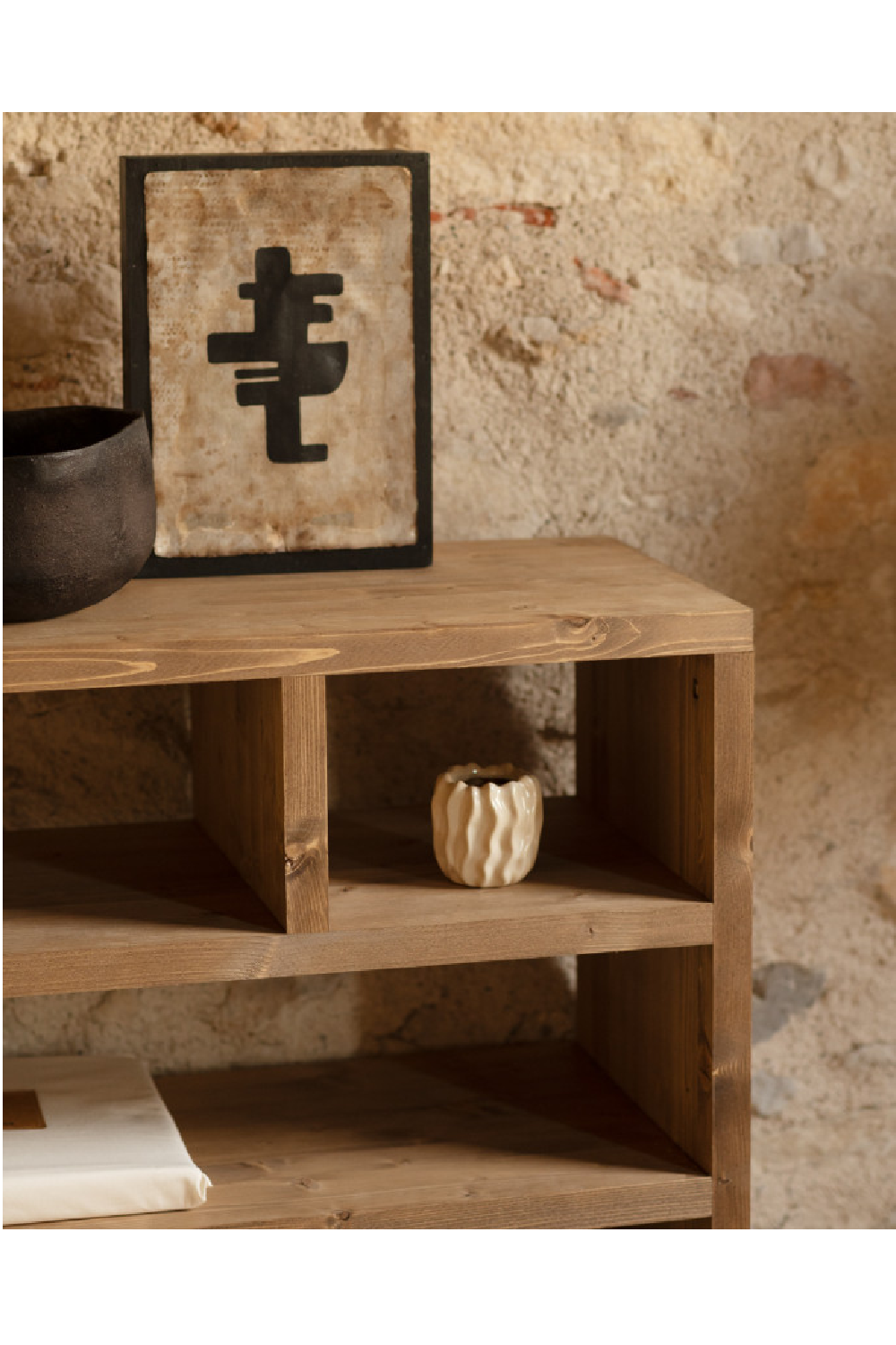 Solid Wood Low Bookshelf | Decowood Rose | OROA.com