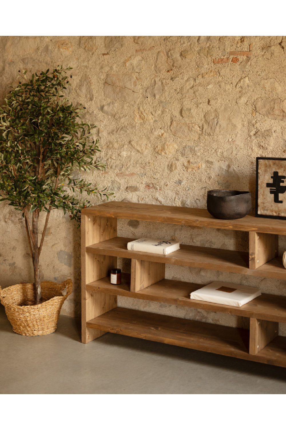 Solid Wood Low Bookshelf | Decowood Rose | OROA.com