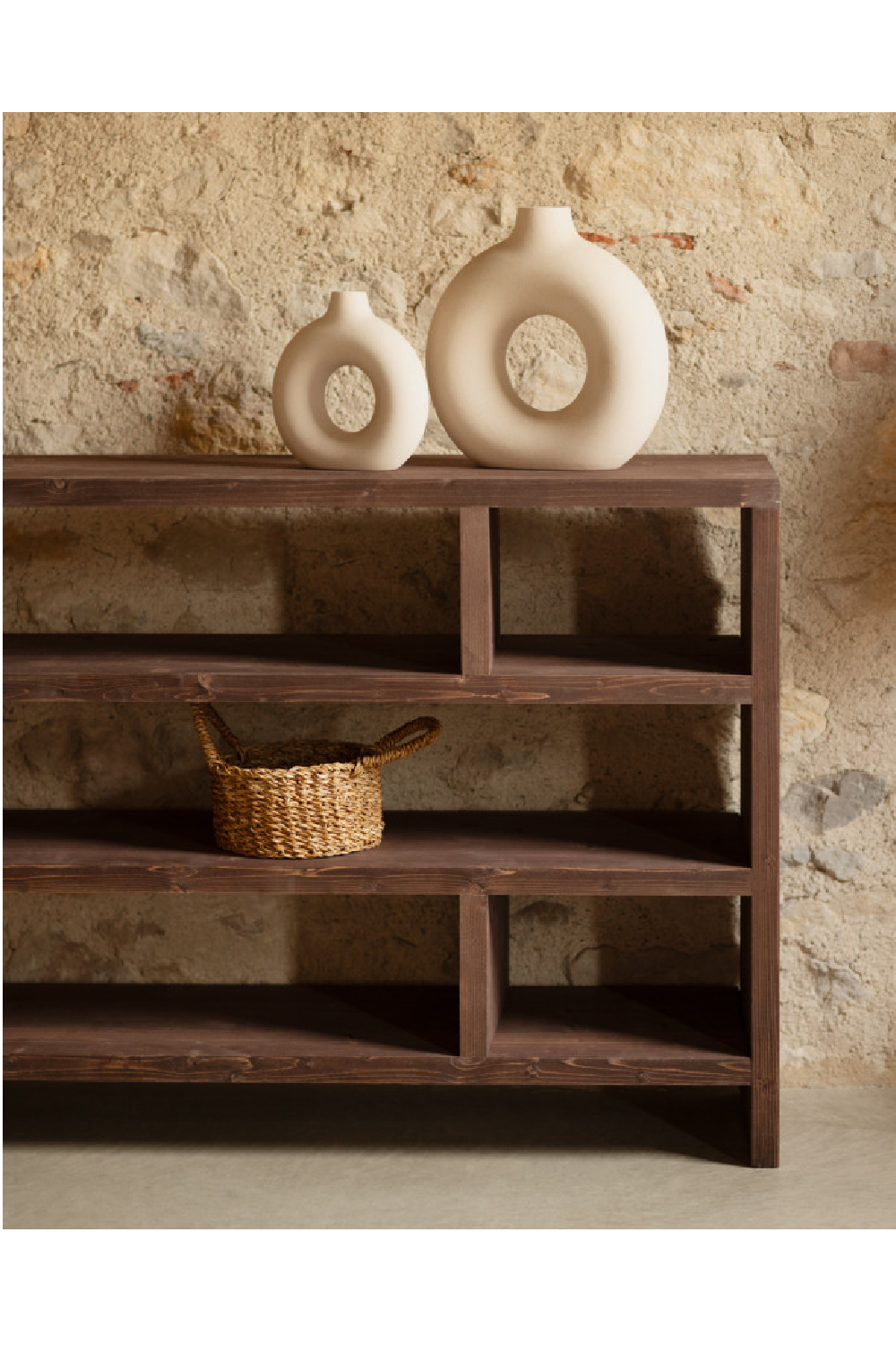 Solid Wood Low Bookshelf | Decowood Rose | OROA.com