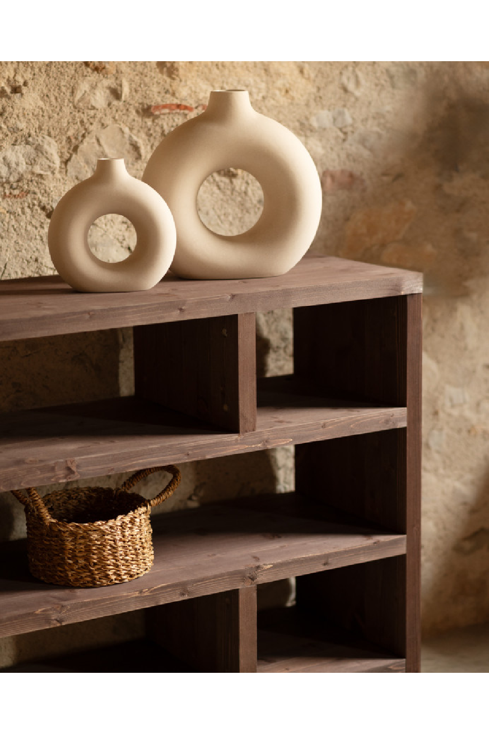 Solid Wood Low Bookshelf | Decowood Rose | OROA.com