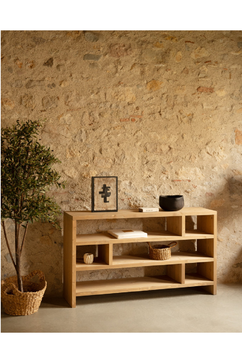 Solid Wood Low Bookshelf | Decowood Rose | OROA.com