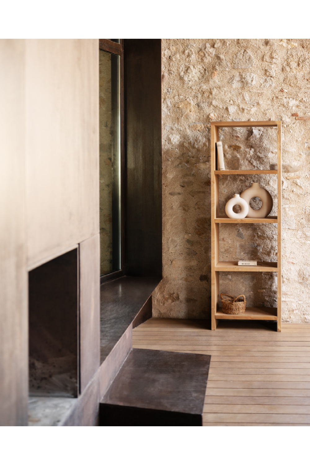 Solid Wood 4-Layer Bookcase | Decowood Rose | Oroa.com