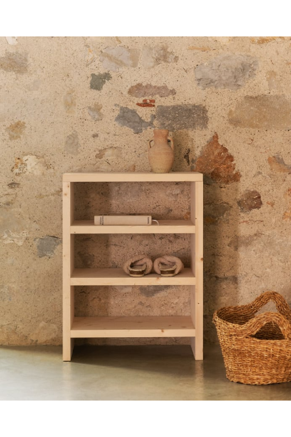 Solid Wood 3-Layer Bookcase | Decowood Rose | Oroa.com