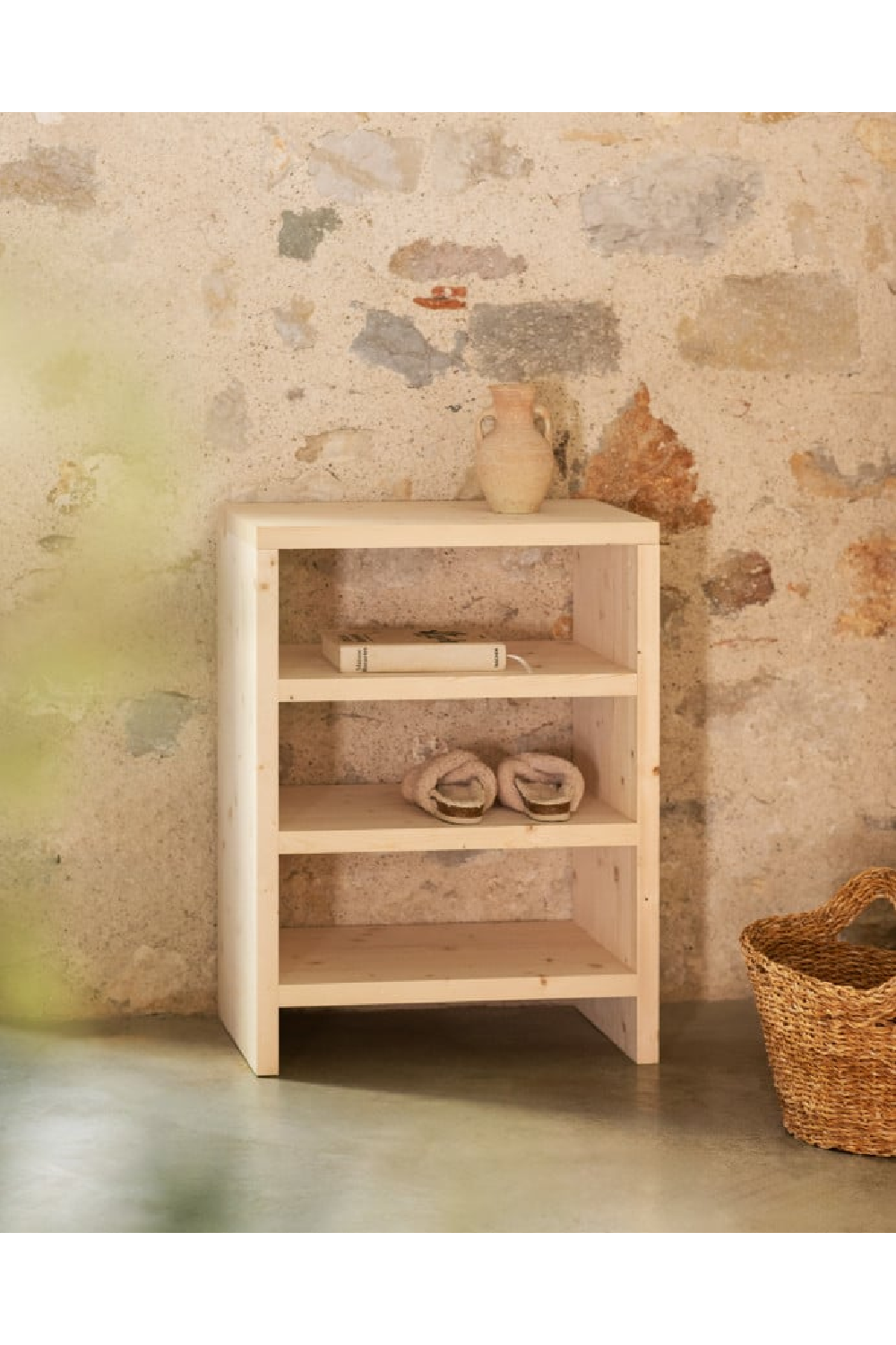 Solid Wood 3-Layer Bookcase | Decowood Rose | Oroa.com