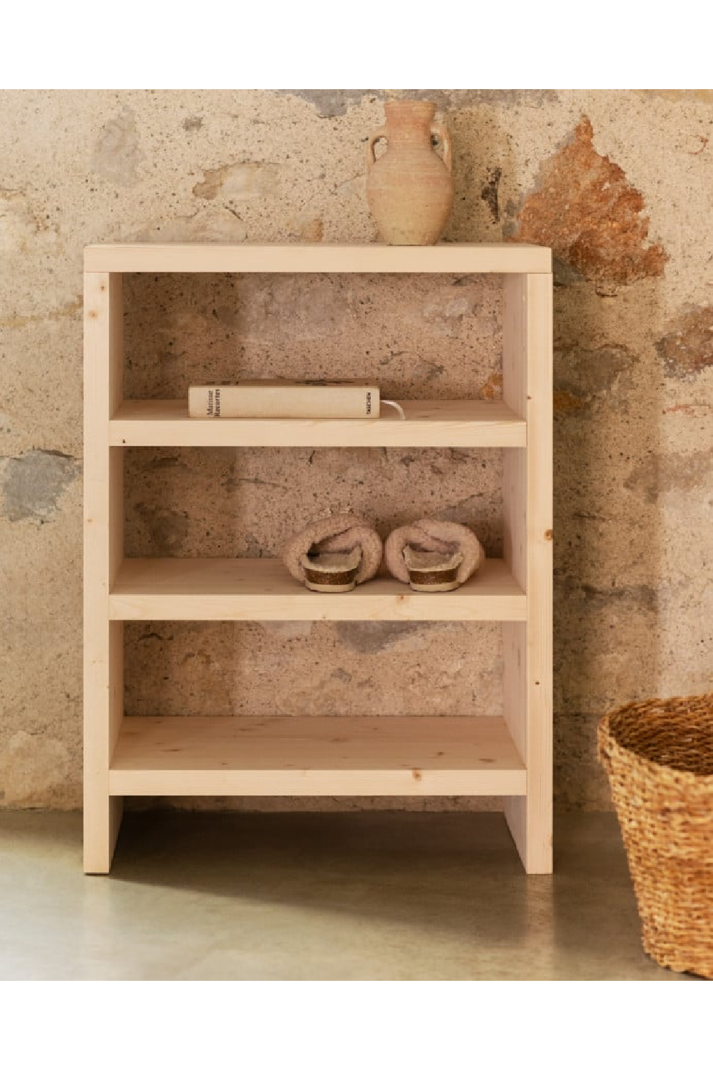 Solid Wood 3-Layer Bookcase | Decowood Rose | Oroa.com