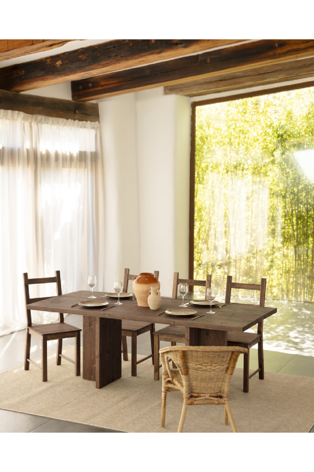 Rectangular Solid Wood Dining Table | Decowood Tena | Oroa.com