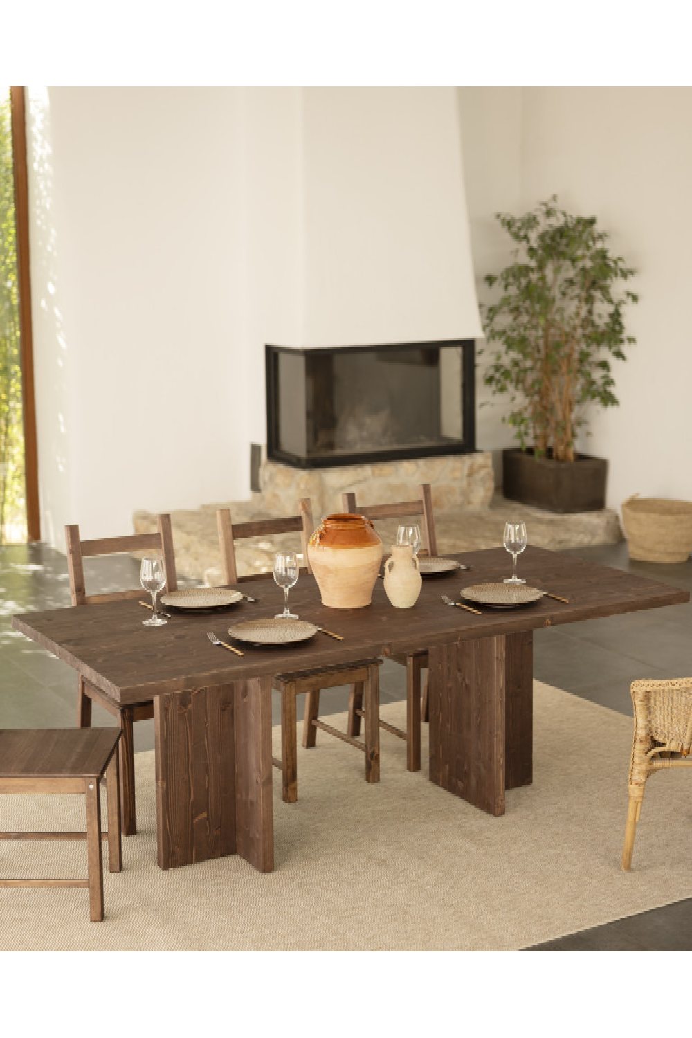 Rectangular Solid Wood Dining Table | Decowood Tena | Oroa.com