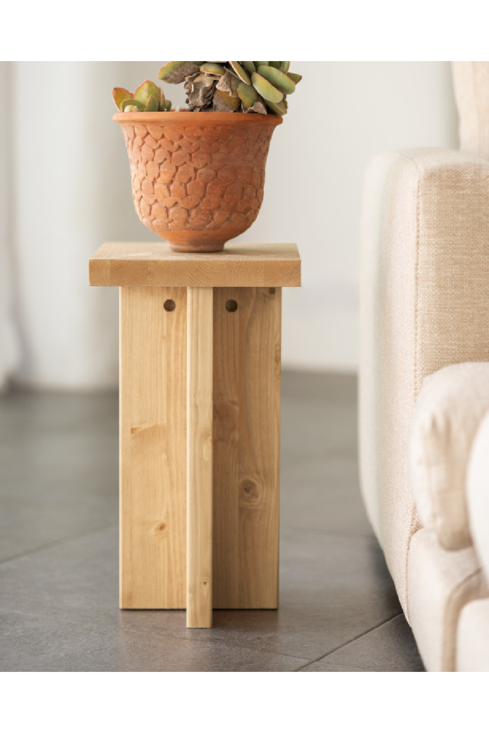 Square Solid Wood Side Table | Decowood Tena | Oroa.com