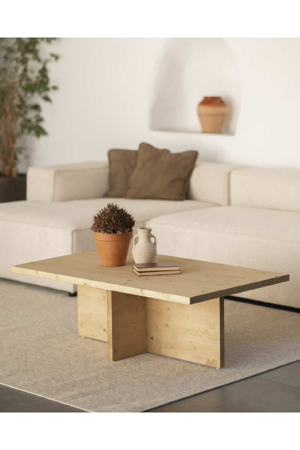 Rectangular Solid Wood Coffee Table | Decowood Tena | Oroa.com
