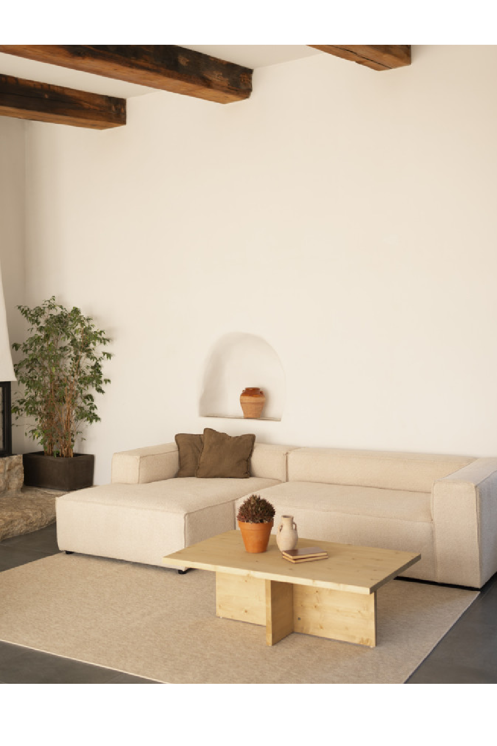 Rectangular Solid Wood Coffee Table | Decowood Tena | Oroa.com