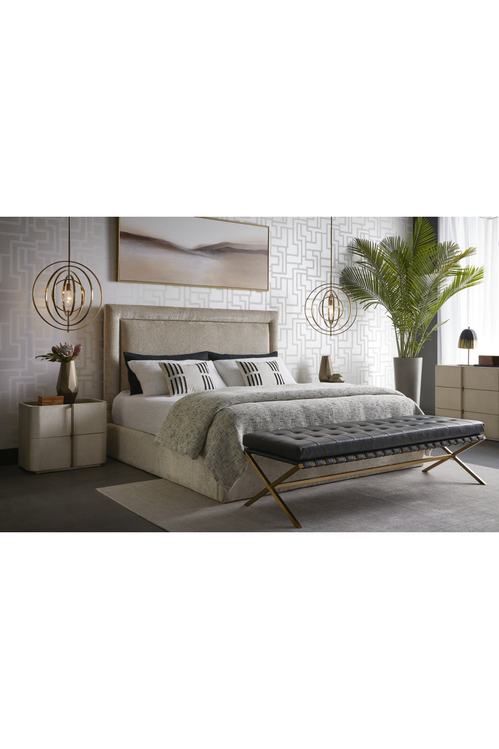 Modern European furniture - Leather-Look 2-Drawer Nightstand - www.oroa.com