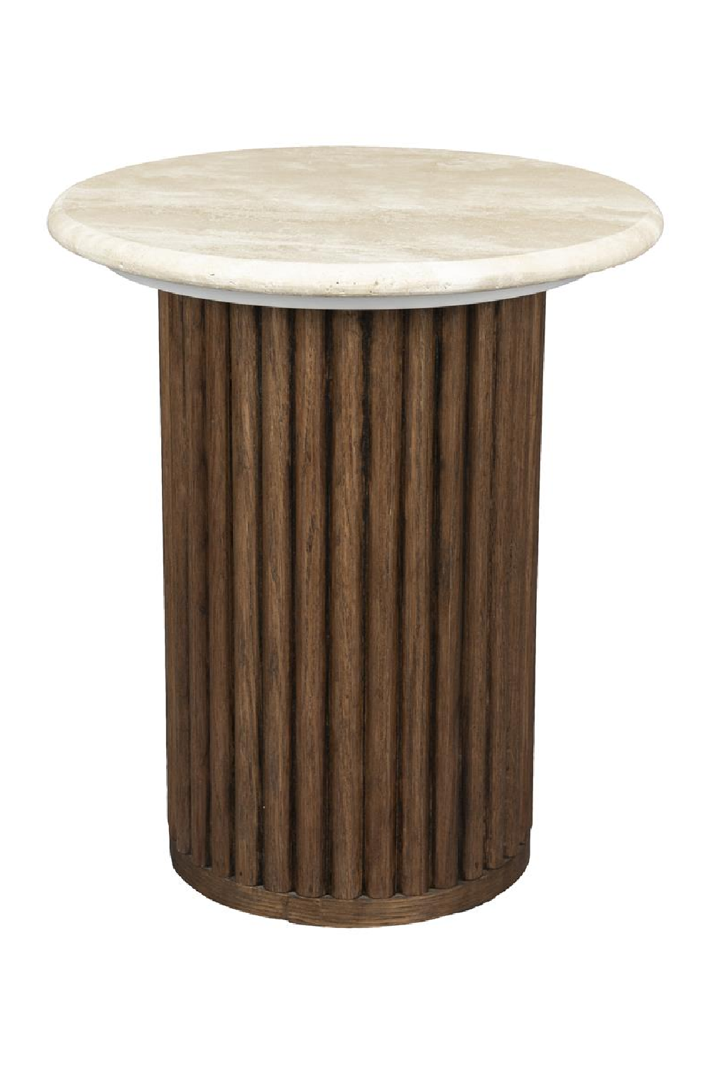 Cream Travertine Round Side Table | Dutchbone Arda | OROA.com
