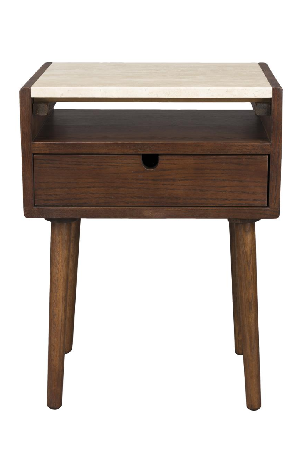 1-Drawer Travertine Side Table/Bedstand | Dutchbone Arda | OROA.com