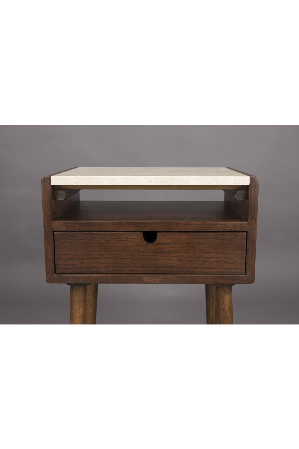 1-Drawer Travertine Side Table/Bedstand | Dutchbone Arda | OROA.com