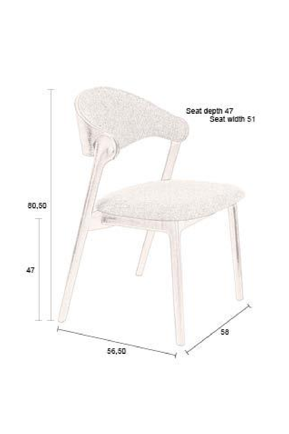 50s Cushioned Dining Chair | Dutchbone Babington | OROA.com