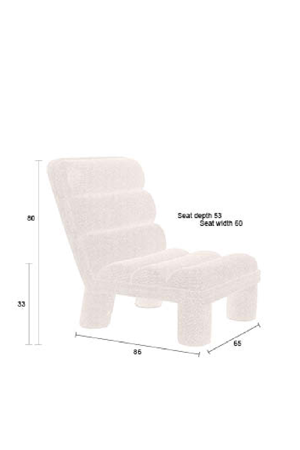 Bouclé Channeled Lounge Chair | Dutchbone Fern | OROA.com