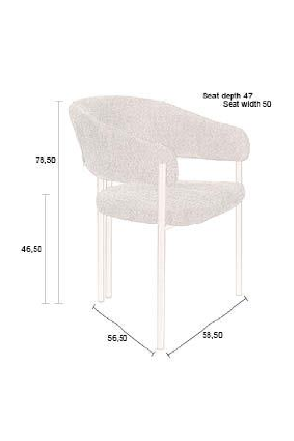 Bouclé Curved Dining Chairs (2) | Dutchbone Naida| OROA.com