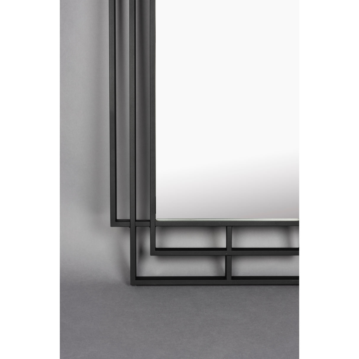 Modern European furniture - Black Metal Framed Mirror - www.oroa.com | Oroa.com