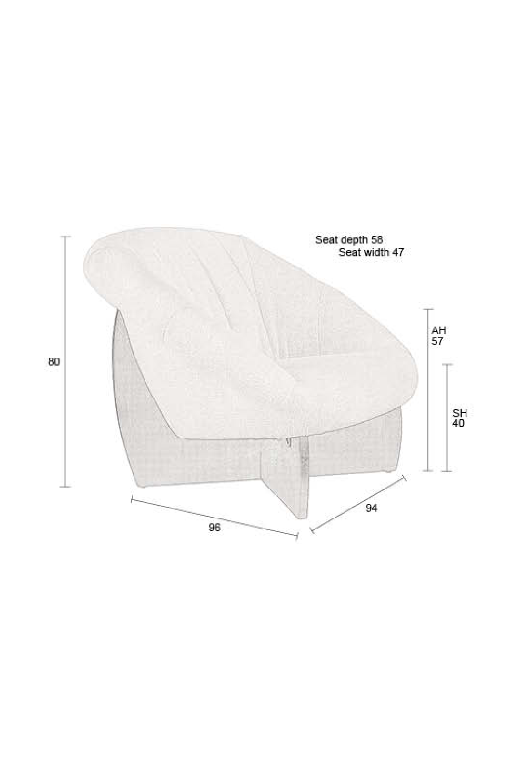 Beige Bouclé Lounge Chair | Dutchbone Emilius | OROA.com