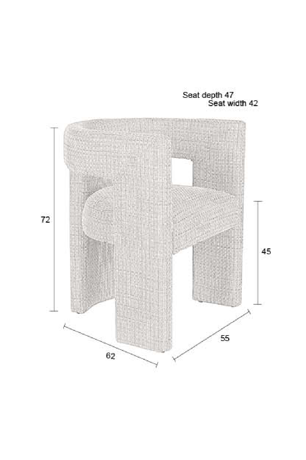 Beige Woven Design Dining Chair | Dutchbone Medina | OROA.com