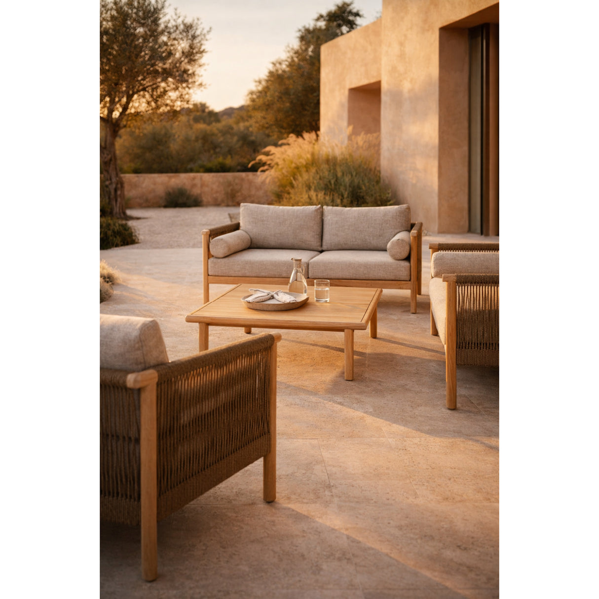 Modern European furniture - Acacia Outdoor Sofa & Coffee Table - www.oroa.com | Oroa.com