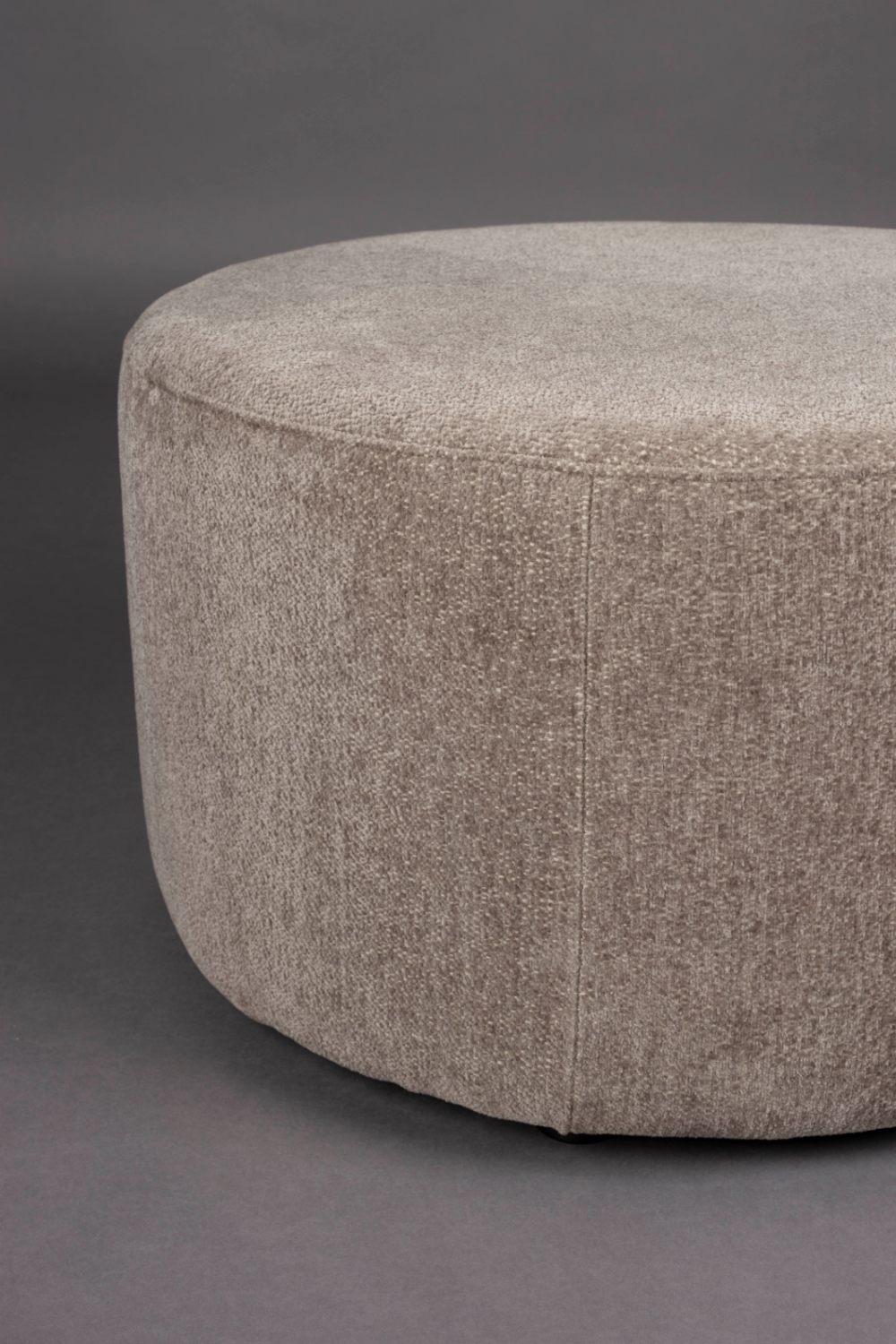 Round Upholstered Ottoman | Dutchbone Rocca | OROA.com