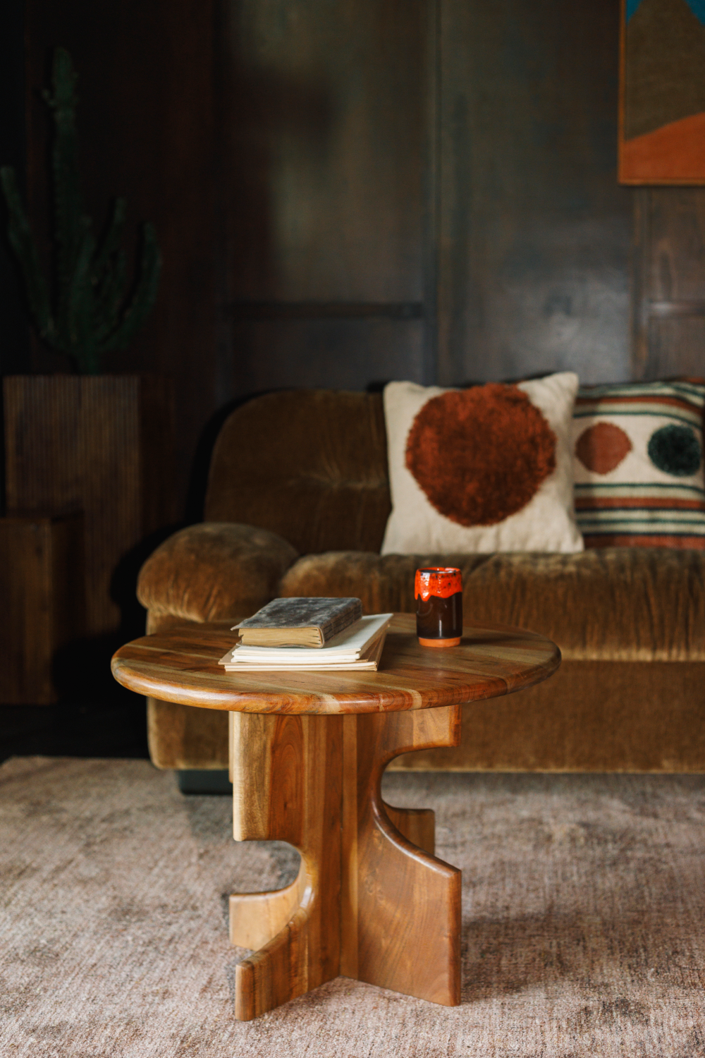 Notched Base Wooden Side Table | Dutchbone Morgan | OROA.com