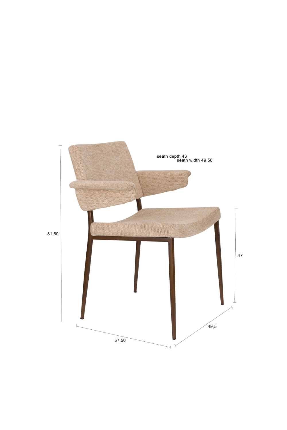 Curved Arm Dining Chair | Dutchbone Portland | OROA.com