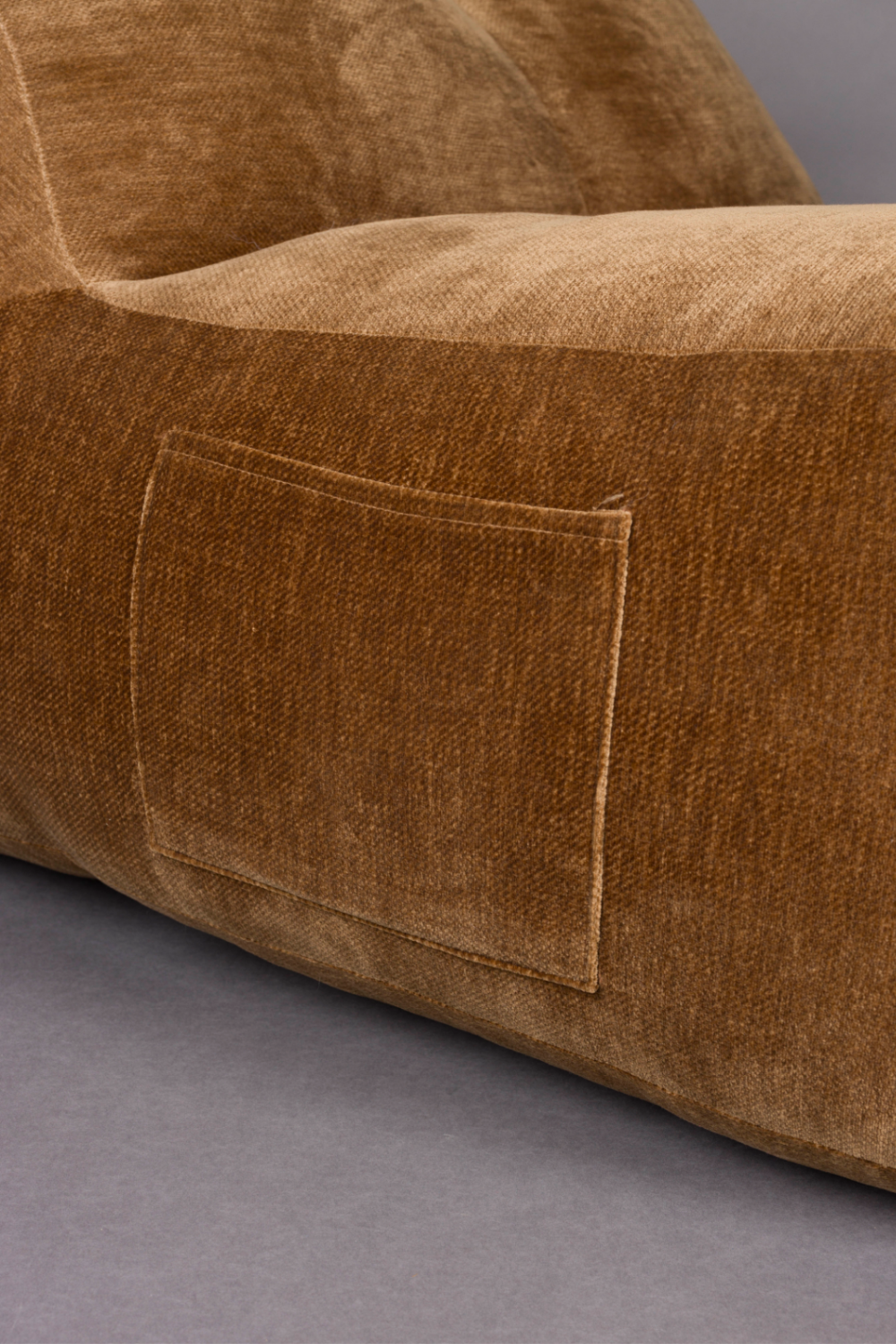 Brown Velvet Lounge Bean Bag | Dutchbone Tombag | OROA.com