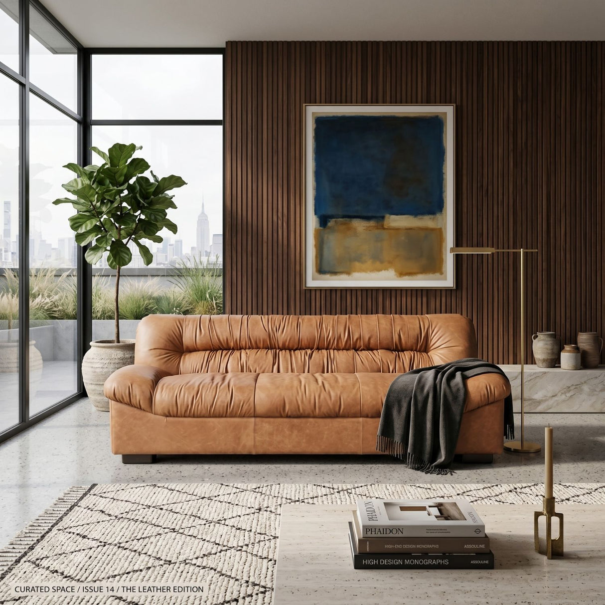Leather Pleated Sofa | Oroa.com