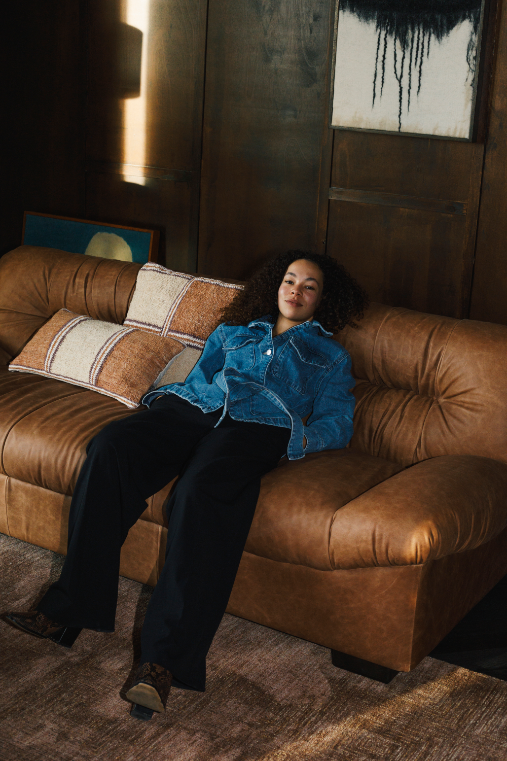 Leather Pleated Sofa | Dutchbone Douglas | Oroa.com