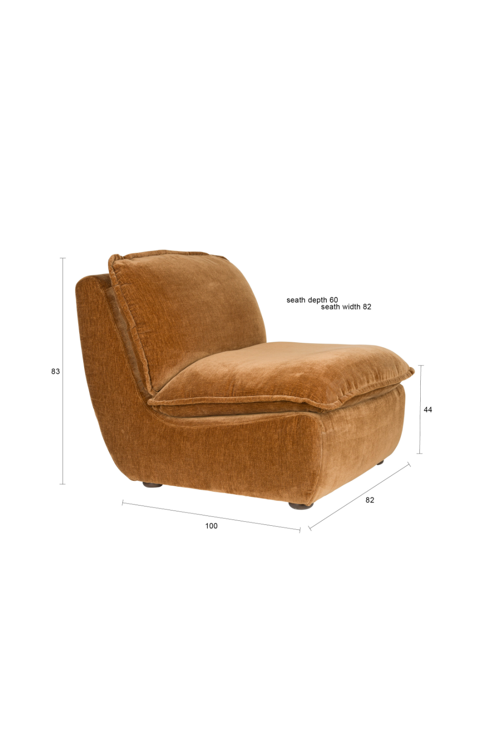 Velvet Upholstered Lounge Chair | Dutchbone Radley | OROA.com