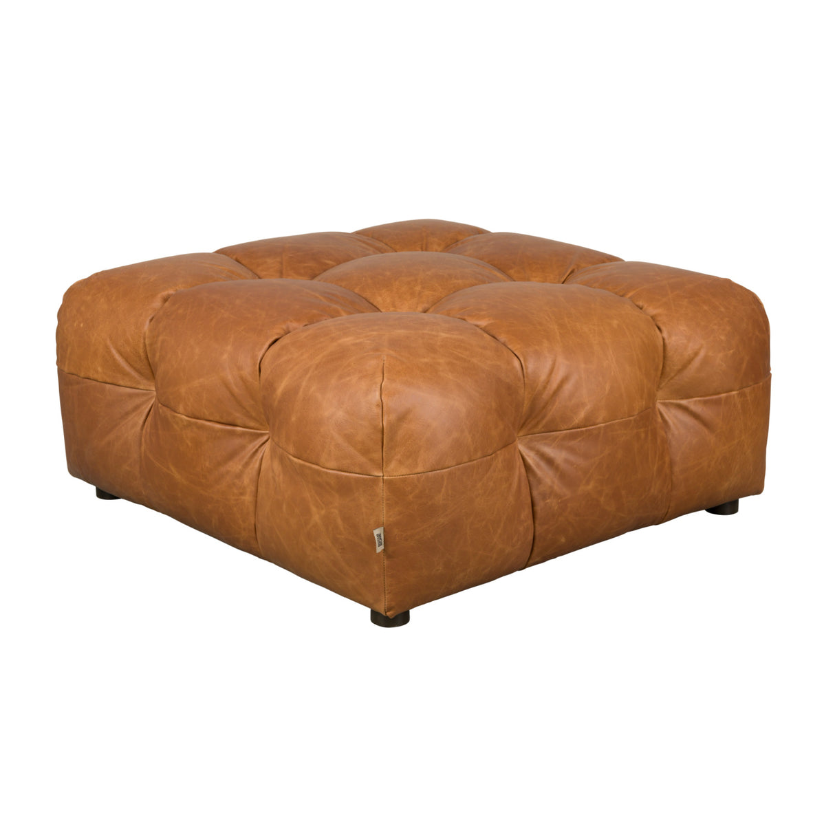 Tufted Leather Ottoman | Oroa.com
