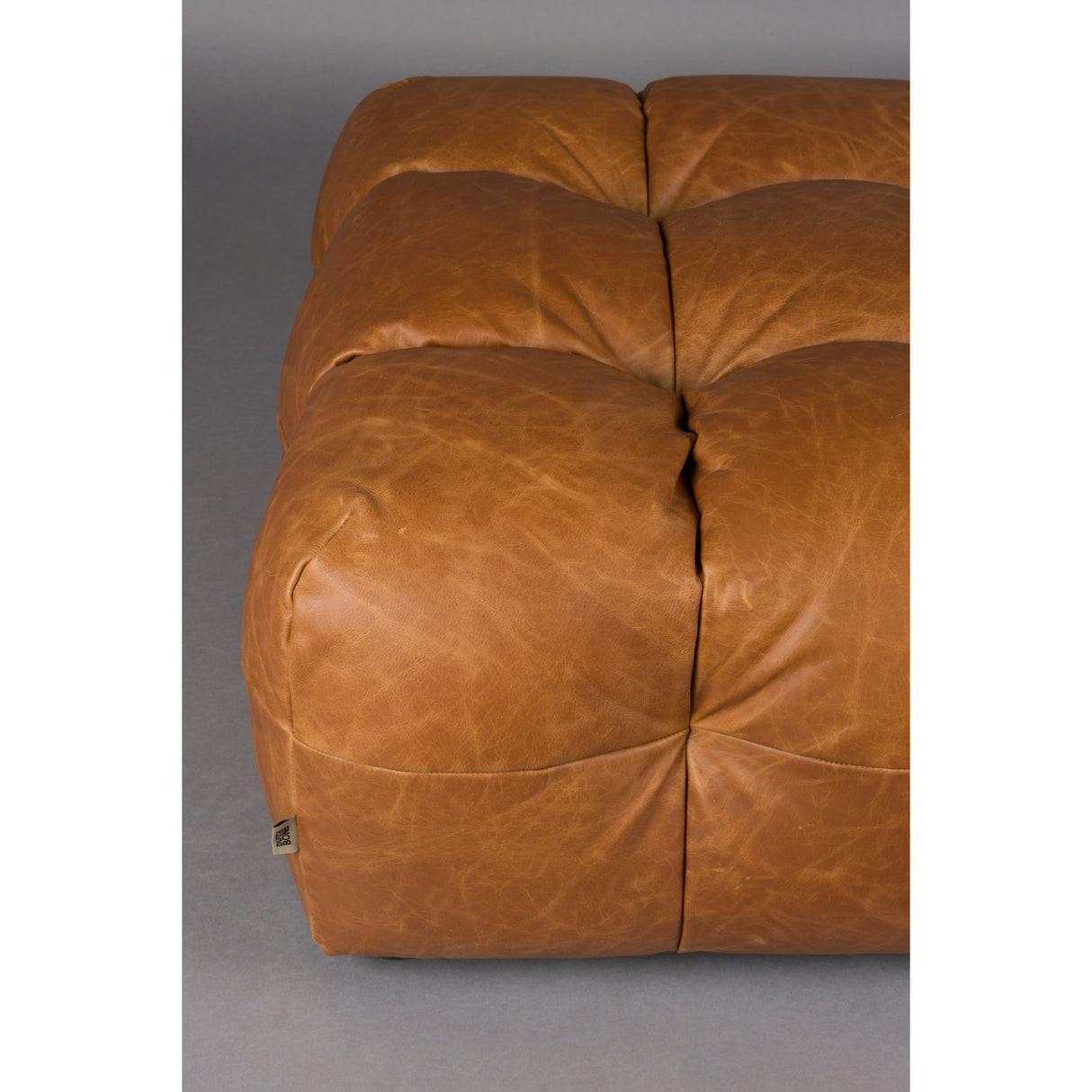 Tufted Leather Ottoman | Oroa.com
