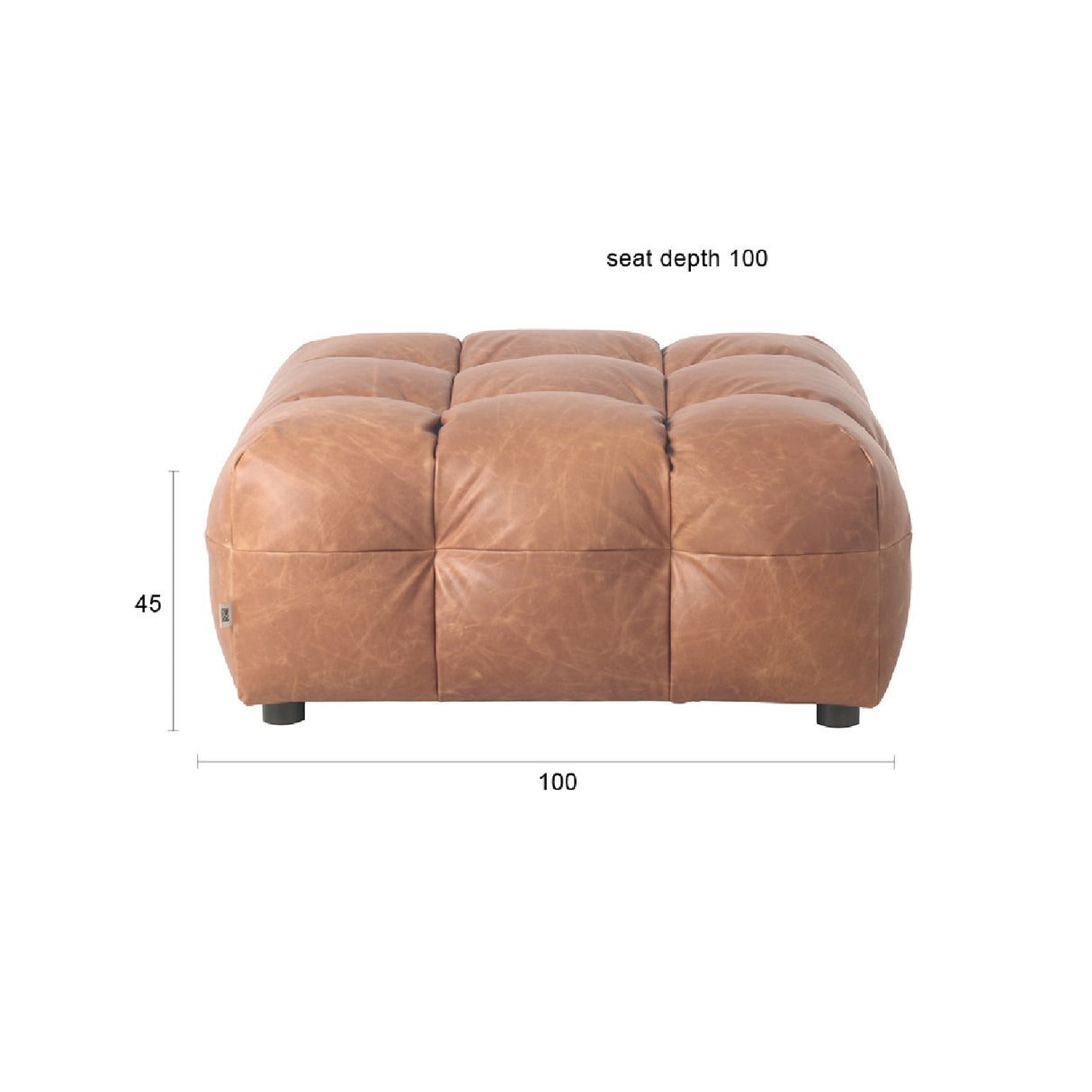 Tufted Leather Ottoman | Oroa.com