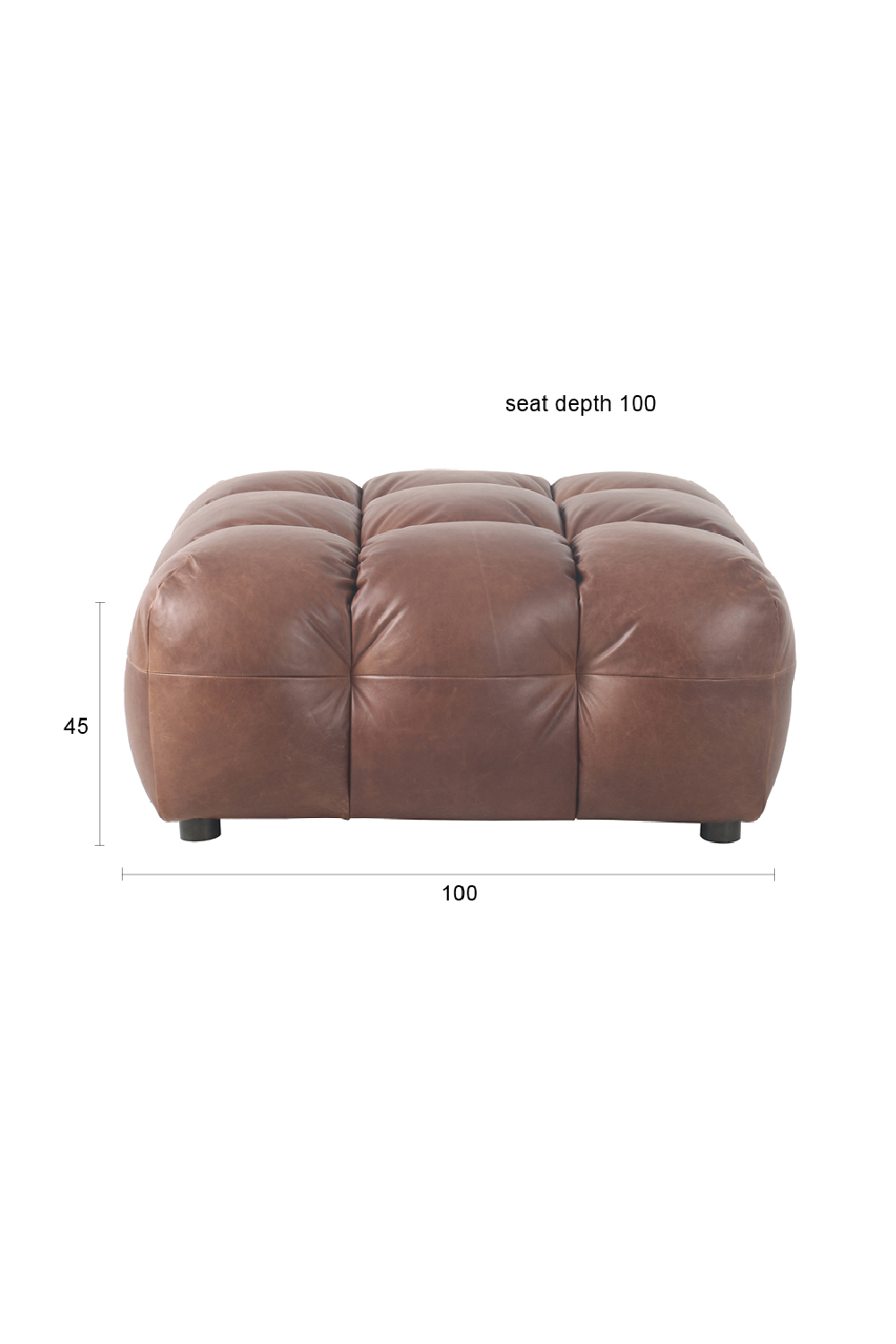 Tufted Leather Ottoman | Dutchbone Hackman | Oroa.com