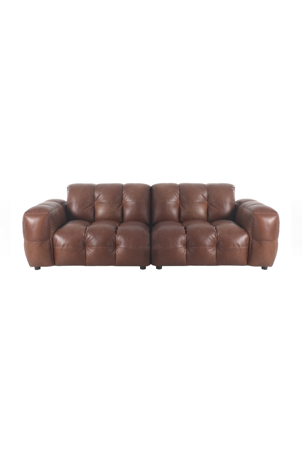 Tufted Leather 3-Seater Sofa | Dutchbone Hackman | OROA.com