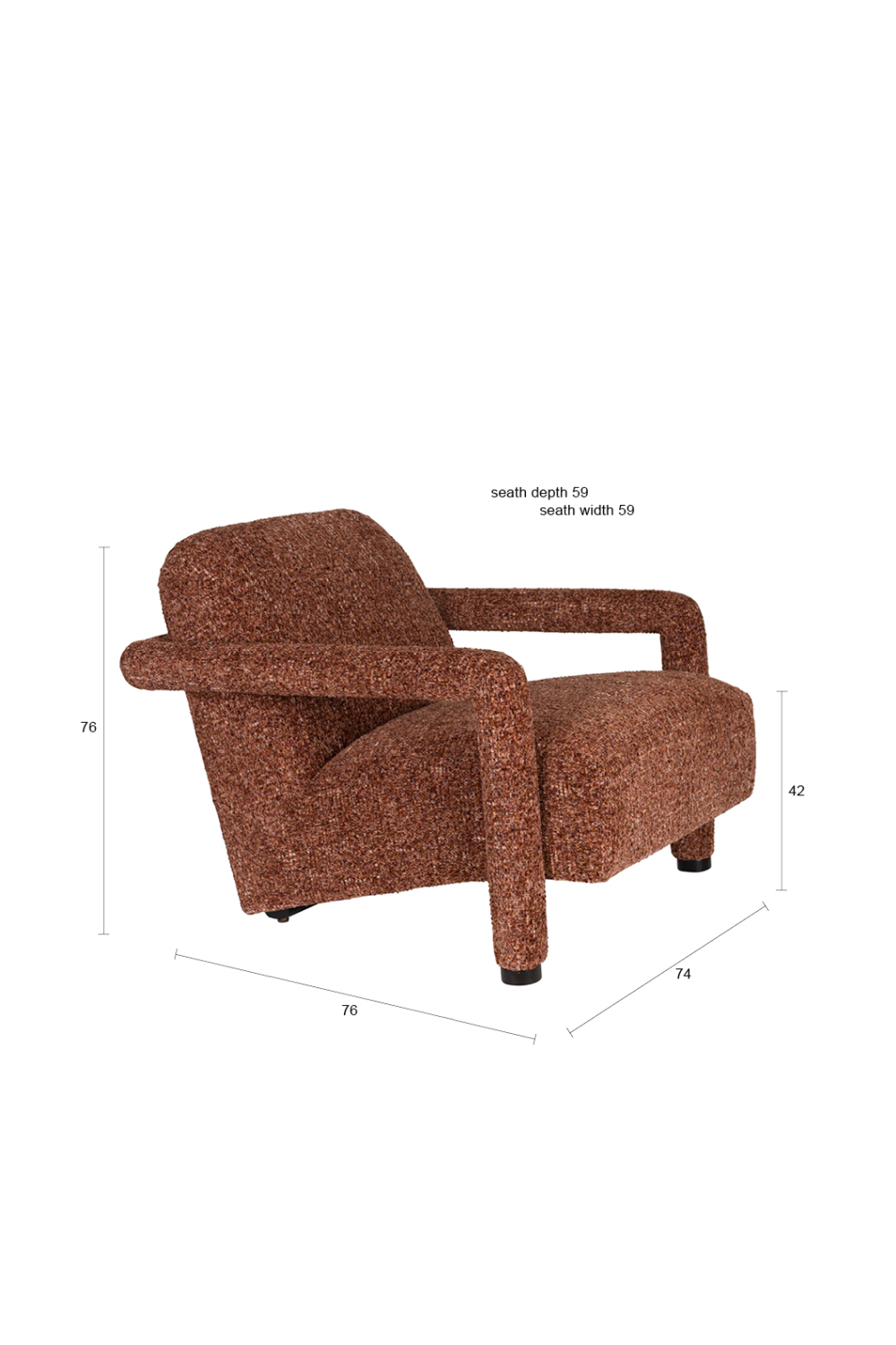 Melange Fabric Lounge Chair | Oroa.com