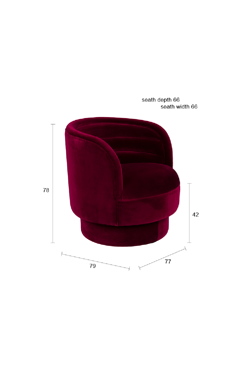 Red Velvet Swivel Lounge Chair | Oroa.com