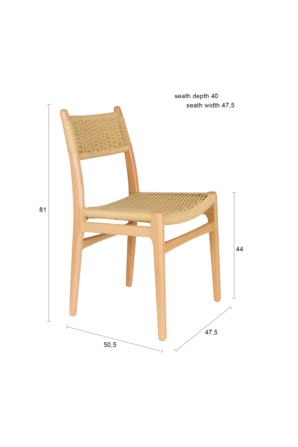 Woven Paper Dining Chairs (2) | Dutchbone Cecile | Oroa.com