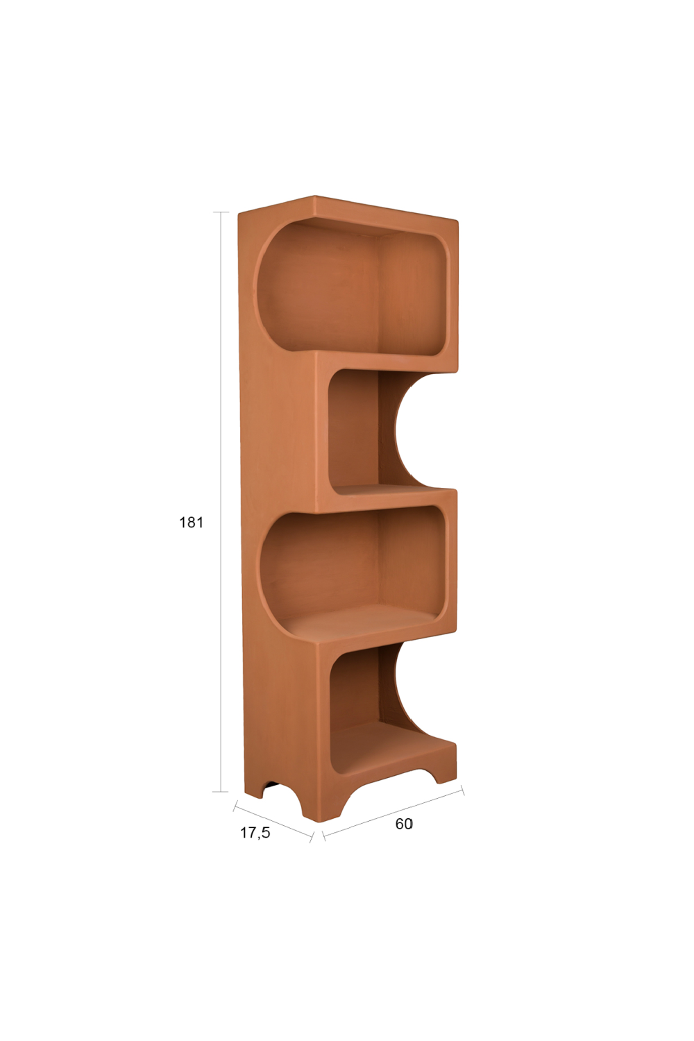 Matte Terracotta Shelf Cabinet | Dutchbone Dundee | Oroa.com
