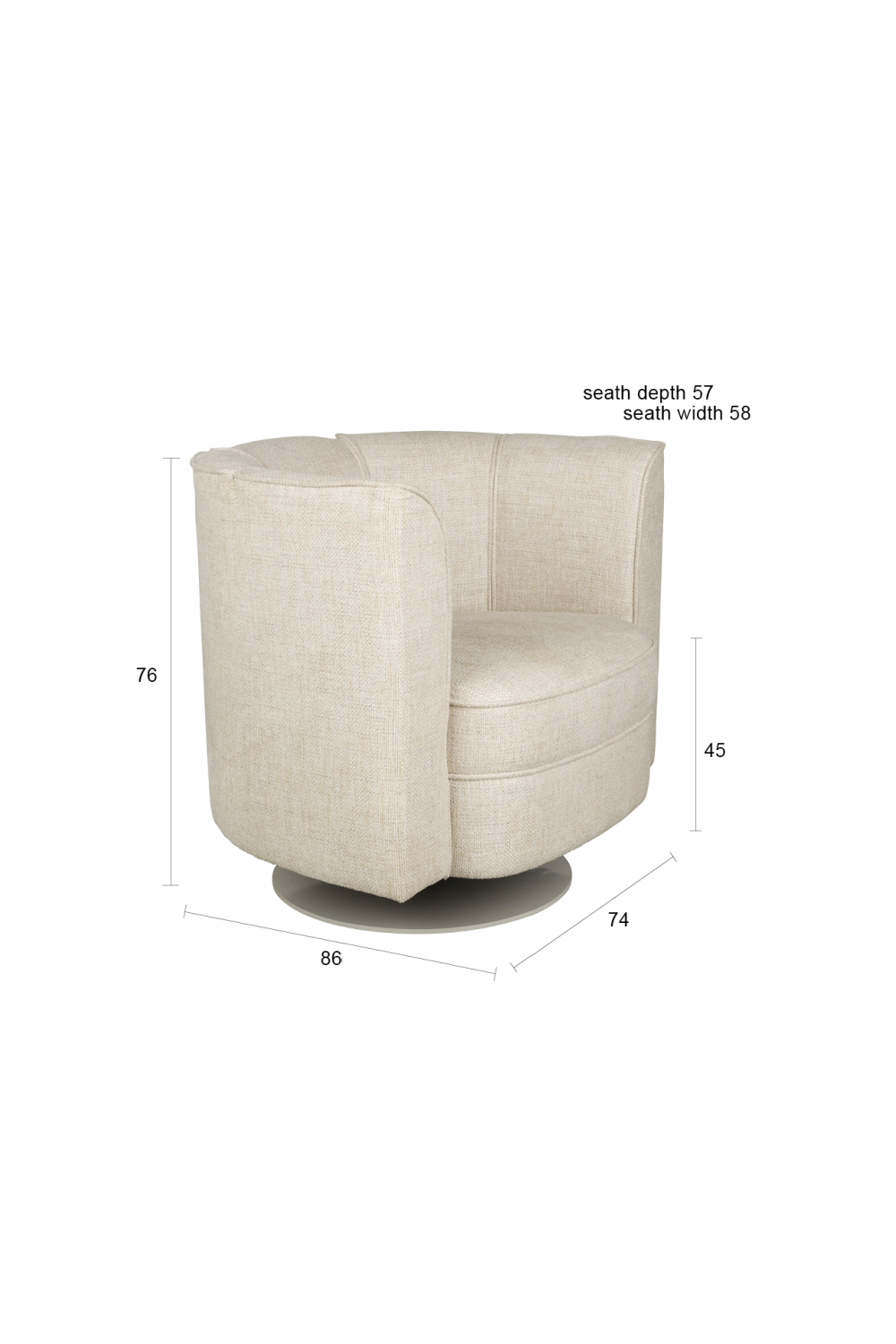 Curved Swivel Lounge Chair | Oroa.com