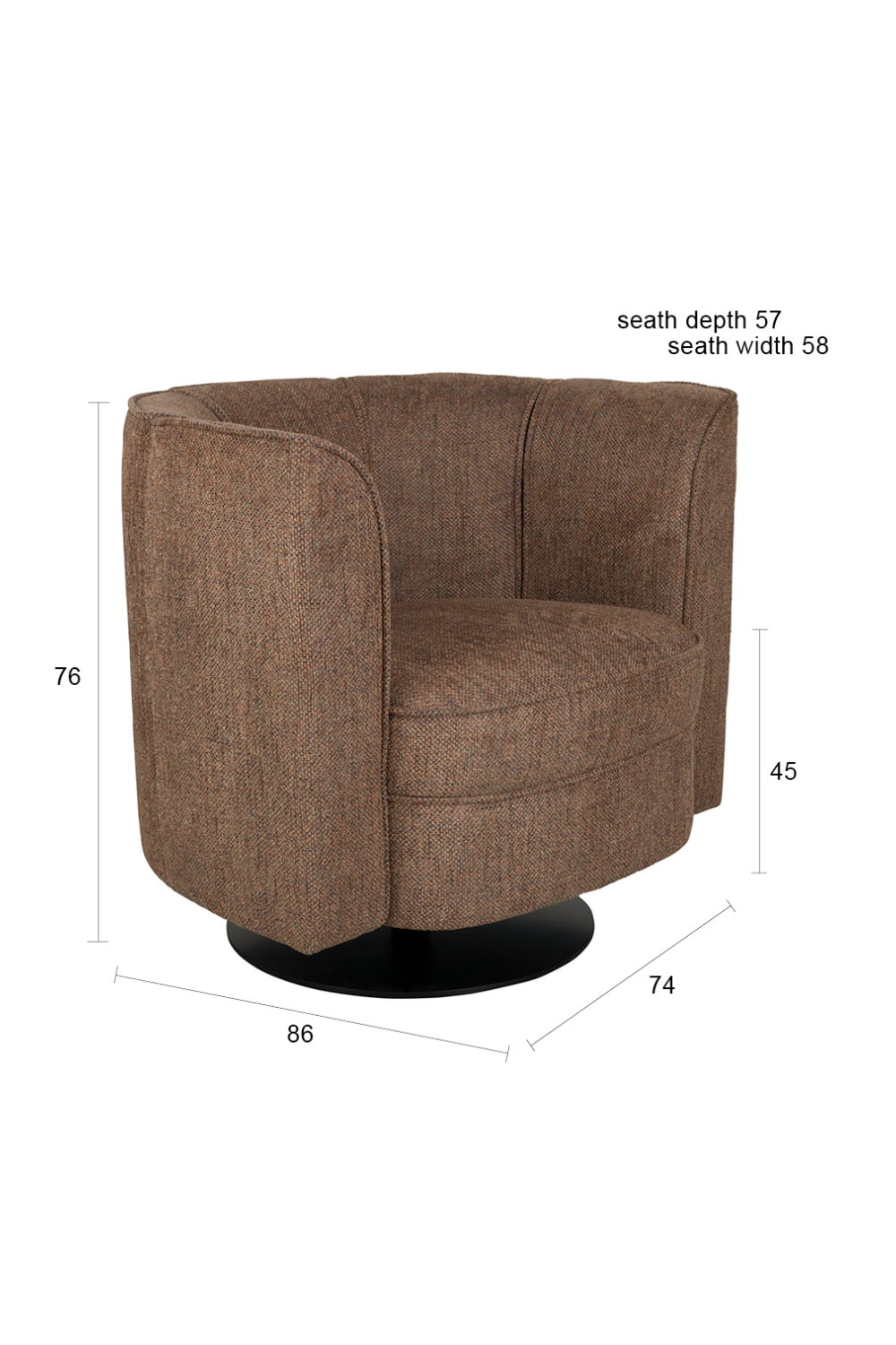 Curved Swivel Lounge Chair | Oroa.com