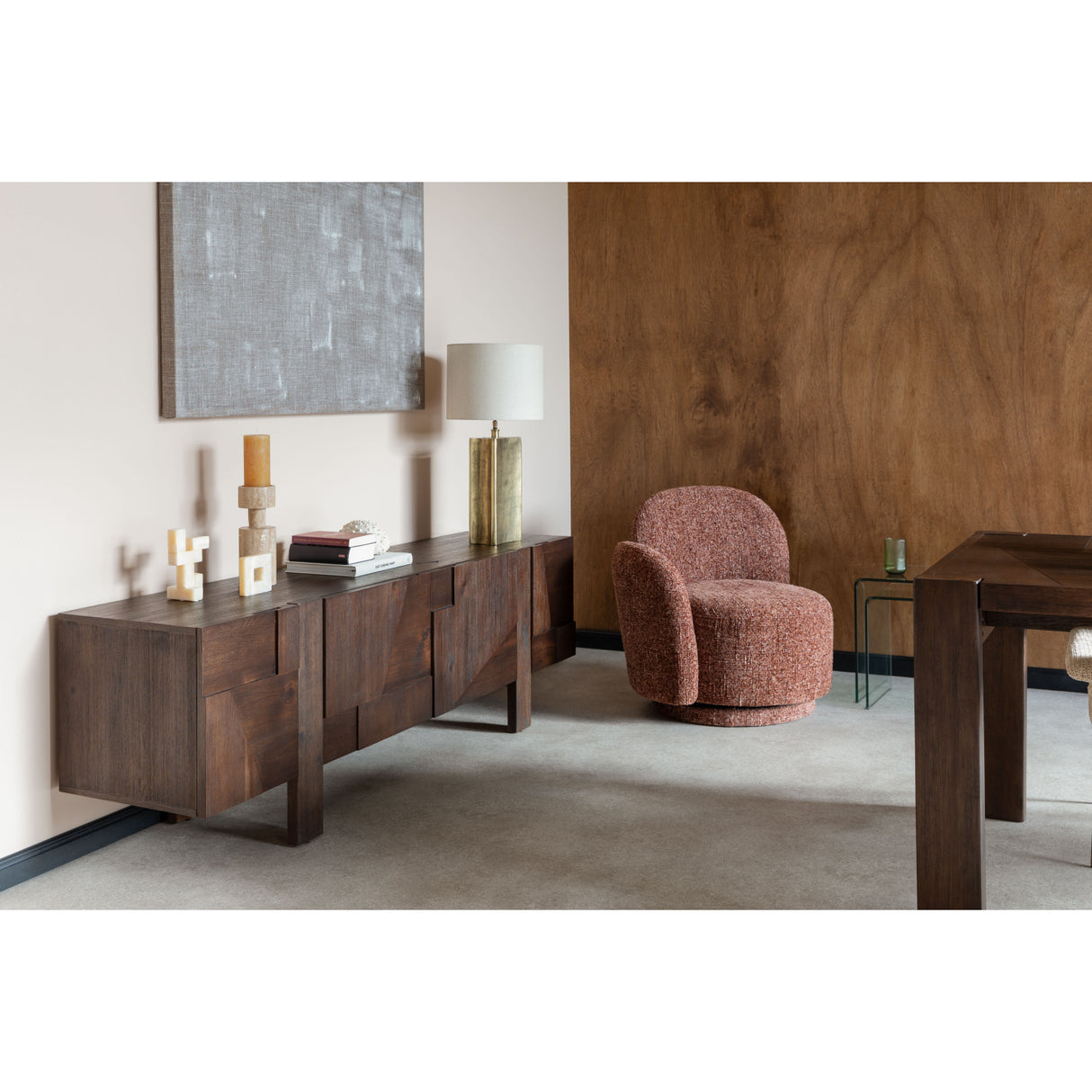 Wooden Geometrical 4-Door Sideboard | Oroa.com