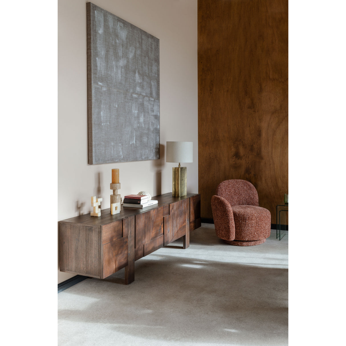 Wooden Geometrical 4-Door Sideboard | Oroa.com