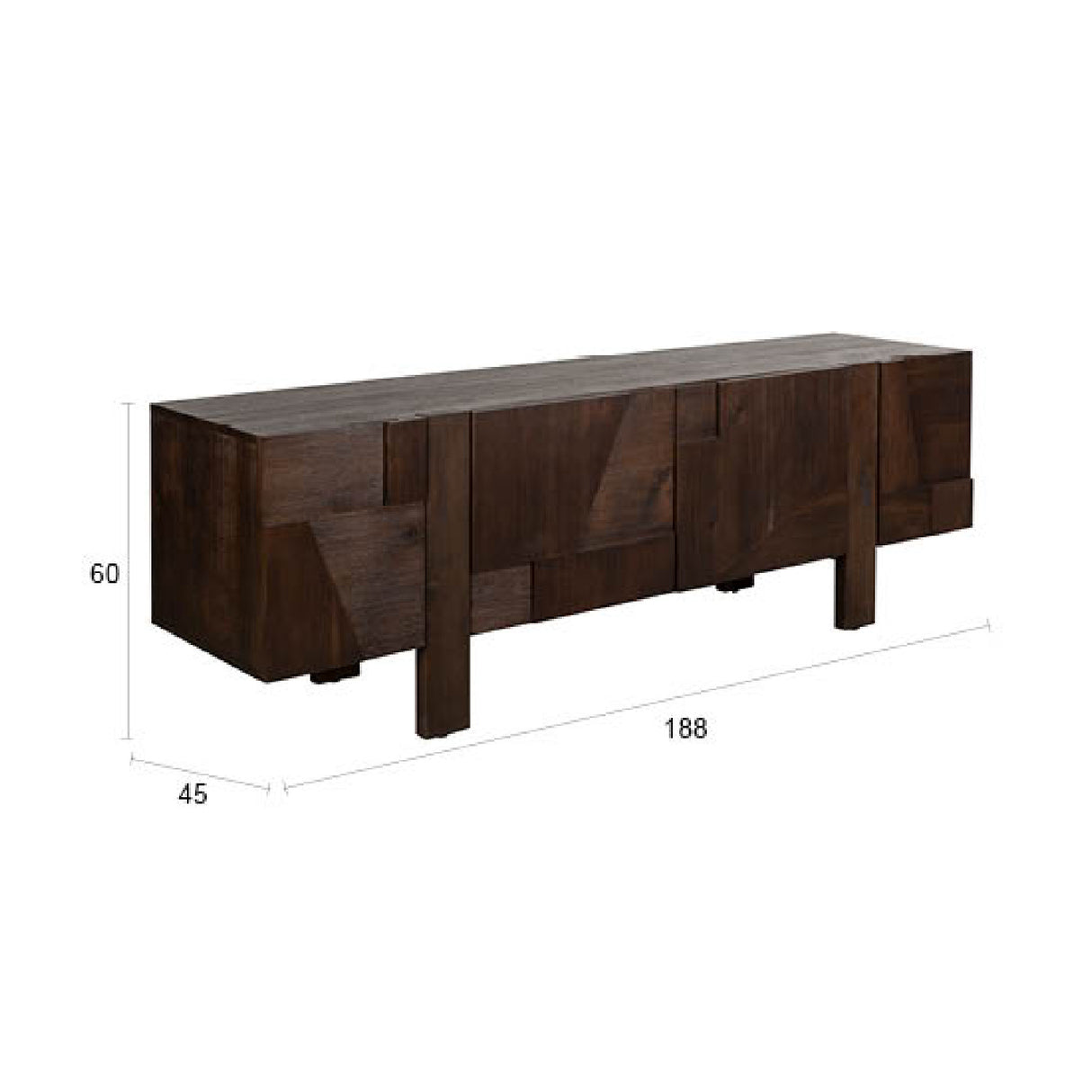 Wooden Geometrical 4-Door Sideboard | Oroa.com