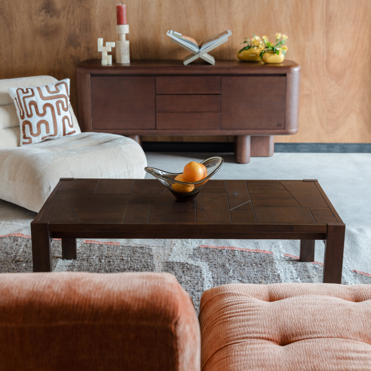 Modern European furniture - Walnut Finished Coffee Table - www.oroa.com | Oroa.com