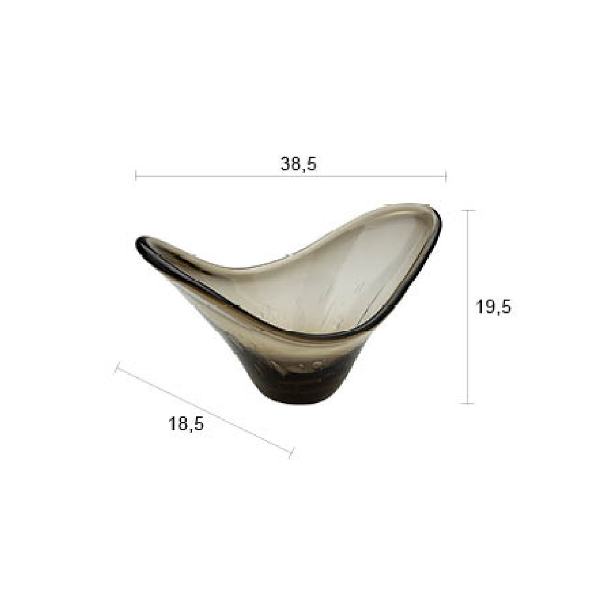 Smoked Glass Bowl Tray | Oroa.com